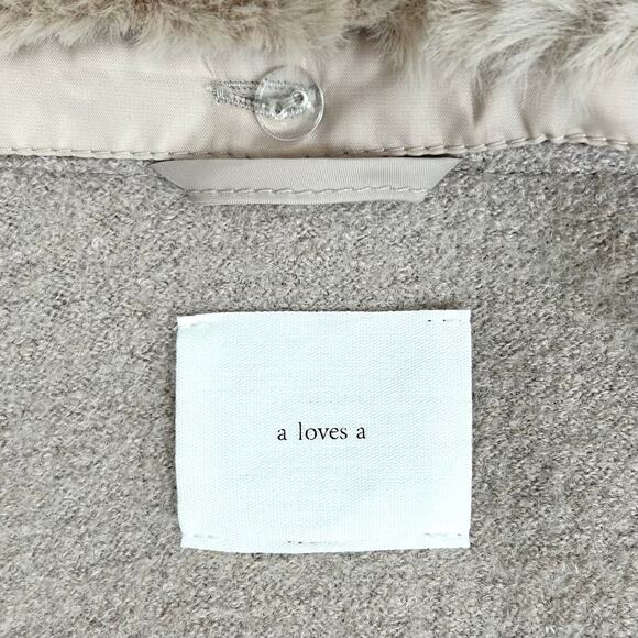 Dillard's A loves A Wool Blend Faux Fur Collar Shacket Coat - Picture 9 of 10